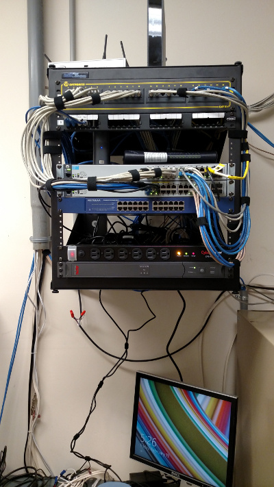 Rack mounted equipment servicing wired and wireless networks